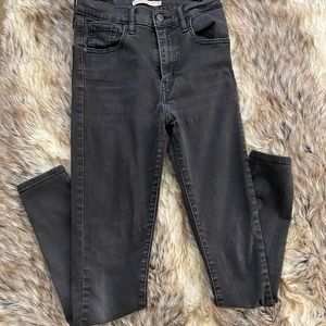 Mile High Super Skinny Black Faded Levi’s